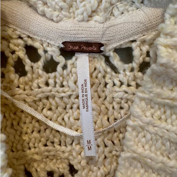Free People Cable Knit Button-Down Cardigan Size Medium - Picture 8 of 11